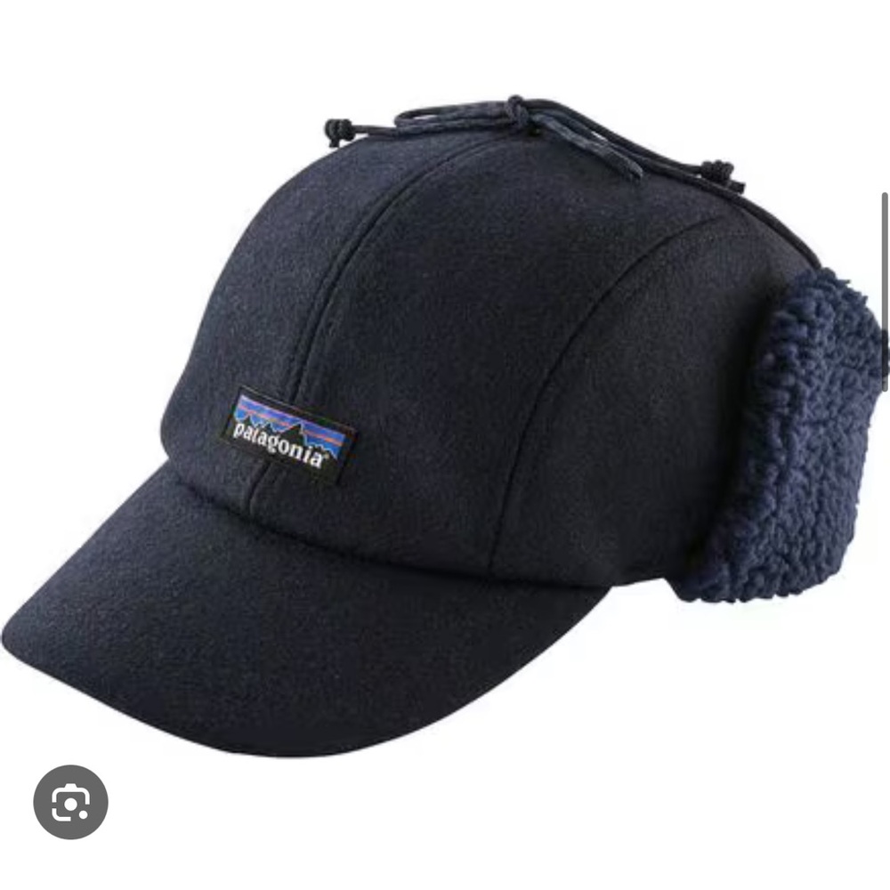 PATAGONIA Shelled Synch Duckbill Cap Gray 5 Panel Synchilla Winter Hat - LARGE
